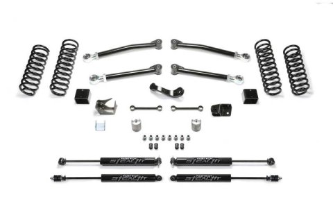 Fabtech 07-18 Jeep JK 2-Door 3in Trail w/Stealth (1x fabFTS24128, 1x fabFTS24161, 1x fabFTS24183, 2x fabFTS6021, 2x fabFTS6265)