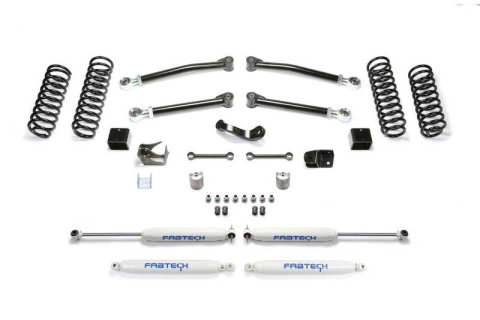 Fabtech 07-18 Jeep JK 4-Door 3in Trail w/Perf Shocks (1x fabFTS24128, 1x fabFTS24162, 1x fabFTS24183, 2x fabFTS7236, 2x fabFTS7265)