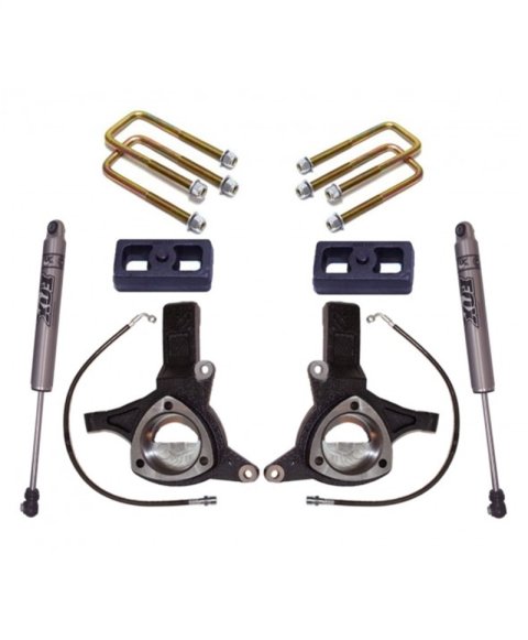 MaxTrac 07-16 GM C1500 2WD w/Cast Steel Susp. 4.5in/2in MaxPro Elite Spindle Lift Kit w/FOX Shocks (1x mxt701345, 1x mxt901330F)