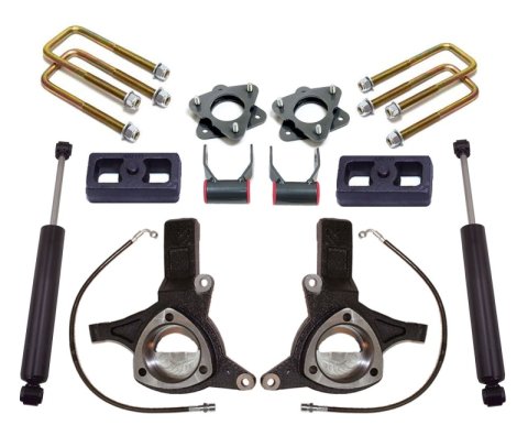 MaxTrac 16-18 GM C1500 2WD w/Stamped Steel. Susp. 7in/4in MaxPro Spindle Lift Kit w/MaxTrac Shocks (1x mxt701550, 1x mxt901750) thumbnail 1