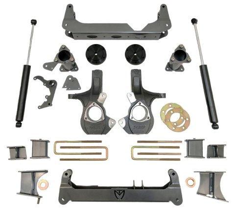 MaxTrac 14-16 GM K1500 4WD w/Cast Steel Susp. (Non Magneride) 7in/7in MaxPro Spindle Lift Kit (1x mxt941370-1, 1x mxt941370-2, 1x mxt941570-3)