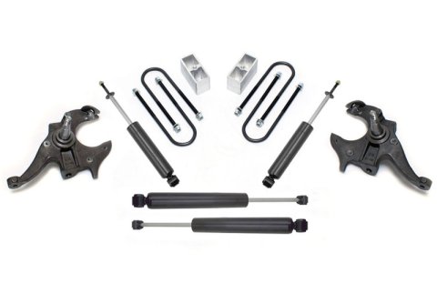 MaxTrac 82-04 Chevrolet S10 2WD 2in/3in Lowering Spindle Kit (1x mxt100120, 2x mxt1300SL-1, 2x mxt2400LL-3, 1x mxt430030)