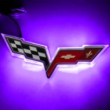 Oracle Chevrolet Corvette C6 Illuminated Emblem - Dual Intensity - UV/Purple thumbnail 1