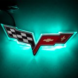 Oracle Chevrolet Corvette C6 Illuminated Emblem - Dual Intensity - Aqua thumbnail 1