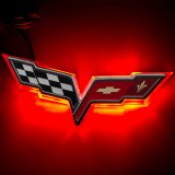 Oracle Chevrolet Corvette C6 Illuminated Emblem - Red thumbnail 1