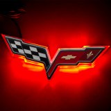 Oracle Chevrolet Corvette C6 Illuminated Emblem - Red thumbnail 2