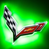 Oracle Corvette C7 Rear Illuminated Emblem - Green thumbnail 1