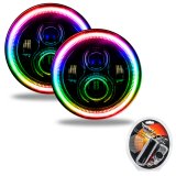 Oracle 7in High Powered LED Headlights - Black Bezel - ColorSHIFT thumbnail 3
