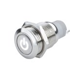 Oracle Pre-Wired Power Symbol Momentary Flush Mount LED Switch - White thumbnail 1