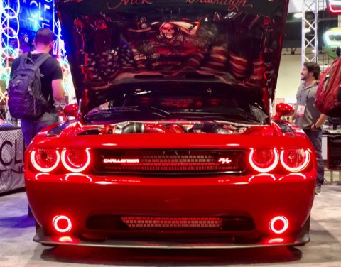 Oracle Dodge Challenger 08-14 LED Waterproof Fog Halo Kit - Red thumbnail 4