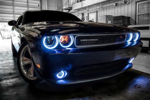 Oracle Dodge Challenger 08-14 LED Waterproof Fog Halo Kit - Red thumbnail 6
