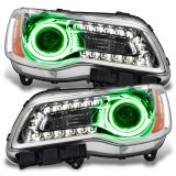Oracle 11-14 Chrysler 300C NON HID LED Halo Headlights Chrome Housing - Green thumbnail 2