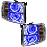 Oracle Lighting 07-13 Chevrolet Silverado Pre-Assembled LED Halo Headlights - Blue thumbnail 2
