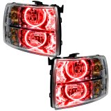 Oracle Lighting 07-13 Chevrolet Silverado Pre-Assembled LED Halo Headlights-Red thumbnail 1