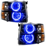 Oracle Lighting 07-13 Chevrolet Silverado Assembled Halo Headlights Round Style -Blue thumbnail 1