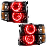 Oracle Lighting 07-13 Chevrolet Silverado Assembled Halo Headlights Round Style -Red thumbnail 1
