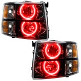 Oracle Lighting 07-13 Chevrolet Silverado Assembled Halo Headlights Round Style -Red thumbnail 2