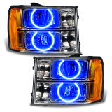 Oracle Lighting 07-13 GMC Sierra Pre-Assembled LED Halo Headlights - Blue thumbnail 3