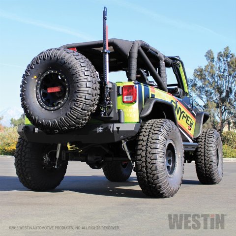 Westin Jeep Wrangler JK 07-18 WJ2 Rear Bumper w/ Tire Carrier (1x wes59-82015A, 1x wes59-82015B)