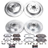 PowerStop Z36 Truck and Tow Brake Upgrade Kits for 2010-2013 RANGE ROVER SPORT - K6227-36 Pads Rotors, Tow, Cross-Drilled/Slotted Surface, Iron, Zinc Plated, 14.170 in./13.780 in. Diameter, Carbon Fiber Ceramic Pads, Kit thumbnail 3
