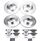 PowerStop Z26 Street Warrior Brake Upgrade Kits for 2013-2015 X1 - K7021-26 Pads and Rotors, Warrior, Cross-Drilled/Slotted Surface, Iron, Zinc Plated, 13.700 in./13.230 in. Diameter, Carbon Fiber Ceramic Pads, Kit thumbnail 3