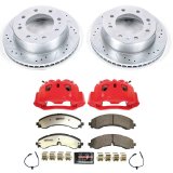 PowerStop Z36 Truck and Tow Brake Upgrade Kits with Calipers for 2020-2021 SILVERADO 3500 HD - KC8670B-36 Disc Kits, Calipers, Cross-drilled/Slotted Surface Rotors, Red Calipers, Front, Chevrolet, Kit thumbnail 7