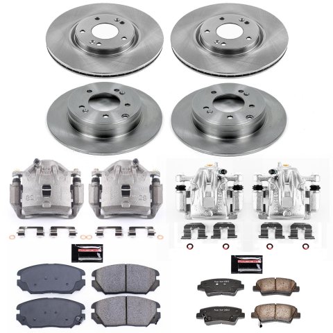 PowerStop Z17 Evolution Plus Stock Replacement Brake Kits with Calipers for 2009-2011 AZERA - KCOE5474A Disc Kit, Replacement, Front and Rear, Solid Surface, Hyundai, Kit thumbnail 1