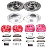 PowerStop Z36 Truck and Tow Brake Upgrade Kits with Calipers for 2005-2007 F-250 SUPER DUTY, F-350 DUTY - KC1797-36 Pads, Z36, Red Calipers, Drilled/Slotted Rotors, Front/Rear, Ford, Kit thumbnail 8