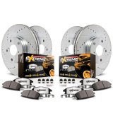PowerStop Z36 Truck and Tow Brake Upgrade Kits for 2013-2018 RANGE ROVER, 2014-2017 ROVER SPORT - K7101-36 Pads Rotors, Tow, Cross-Drilled/Slotted Surface, Iron, Zinc Plated, 14.960 in./14.370 in. Diameter, Carbon Fiber Ceramic Pads, Kit thumbnail 2