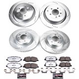 PowerStop Z36 Truck and Tow Brake Upgrade Kits for 2006-2009 RANGE ROVER SPORT - K6048-36 Pads Rotors, Tow, Cross-Drilled/Slotted Surface, Iron, Zinc Plated, 13.270 in./13.780 in. Diameter, Carbon Fiber Ceramic Pads, Kit thumbnail 3