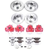 PowerStop Z26 Street Warrior Brake Upgrade Kits with Calipers for 2011-2013 328I - KC6072-26 Disc Kits, Performance Kits, Front and Rear, Cross-drilled/Slotted Rotors, 1-piston Red Calipers, BMW, Kit thumbnail 6
