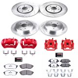 PowerStop Z26 Street Warrior Brake Upgrade Kits with Calipers for 2005-2008 FX35, FX45 - KC4477-26 Disc Kit, Kit, Front and Rear, Cross-Drilled/Slotted Surface, Infiniti, Kit thumbnail 6