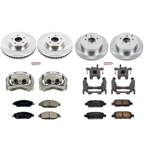 PowerStop Z17 Evolution Plus Stock Replacement Brake Kits with Calipers KCOE6497 Disc Kits, Autospecialty Calipers, Front and Rear, Solid Surface Rotors, for Infiniti, for Nissan, Kit thumbnail 2