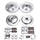 PowerStop Z36 Truck and Tow Brake Upgrade Kits for 2006-2009 RANGE ROVER SPORT - K5443-36 Pads Rotors, Tow, Cross-Drilled/Slotted Surface, Iron, Zinc Plated, 14.170 in./13.780 in. Diameter, Carbon Fiber Ceramic Pads, Kit thumbnail 3