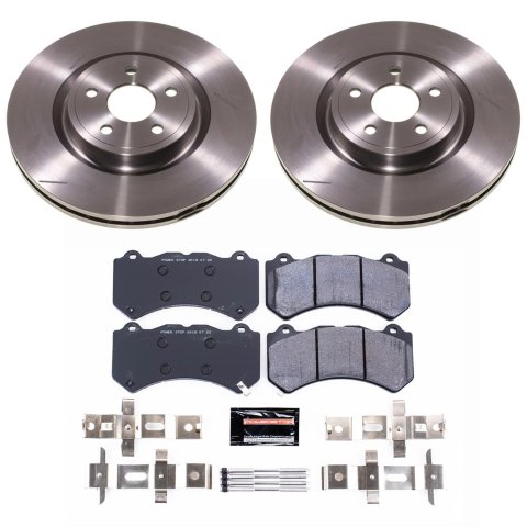 PowerStop Track Day Brake Kits for 2021-2024 DURANGO, 2021 GRAND CHEROKEE - TDBK8838 Rotor and Pad Combos, Day, Solid Surface Rotors, Carbon Fiber Metallic Pads, Front, Dodge, Jeep, Kit thumbnail 4