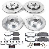 PowerStop Z26 Street Warrior Brake Upgrade Kits for 2014-2023 CHARGER - K7051-26 Pads and Rotors, Warrior, Cross-Drilled/Slotted Surface, Iron, Zinc Plated, 14.570 in./13.780 in. Diameter, Carbon Fiber Ceramic Pads, Kit thumbnail 7