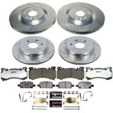 PowerStop Z36 Truck and Tow Brake Upgrade Kits for 2023-2024 SILVERADO 1500, 2021-2024 TAHOE - K8939-36 Rotor Pad Combo, Upgrade, Cross-drilled Slotted Rotors, Carbon Fiber Ceramic Pads, Front Rear, Chevy, Kit thumbnail 3
