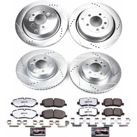 PowerStop Z36 Truck and Tow Brake Upgrade Kits for 2005-2009 LR3 - K4059-36 Pads Rotors, Tow, Cross-Drilled/Slotted Surface, Iron, Zinc Plated, 13.270 in./13.780 in. Diameter, Carbon Fiber Ceramic Pads, Kit thumbnail 3