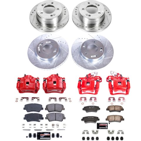 PowerStop Z23 Evolution Sport Brake Upgrade Kits with Calipers for 2011-2016 ELANTRA, 2013-2014 ELANTRA COUPE - KC6504 Disc Kit, Upgrade, Front and Rear, Cross-Drilled/Slotted Surface, Hyundai, Kit thumbnail 5