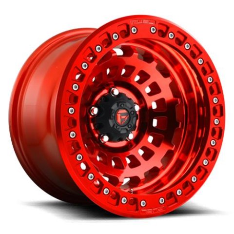 Fuel Off-Road Zephyr D100 Beadlock Candy Red Wheels 17x9 Wheel, Beadlock, 17 x 9, Aluminum, Red, Gloss, 5 x 127mm Bolt Pattern, -38mm Offset, 3.50 in. Backspace, Each