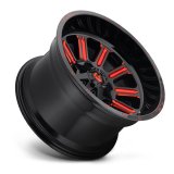 Fuel Off-Road Hardline D621 Series Gloss Black Wheels with Candy Red Accents 20x9 Wheel, Hardline, 20 x 9, Black, Accents, 6 x 135mm Bolt Pattern, +2mm Offset, 5.080 in. Backspace, Each thumbnail 3