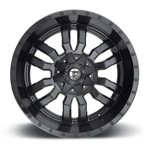 Fuel Off-Road Sledge D596 Series Matte Black Wheels with Gloss Lip 17x9 Wheel, D595 Sledge, 17 x 9, Aluminum, Black, Lip, 6 x 135mm Bolt Pattern, +2mm Offset, 5.080 in. Backspace, Each thumbnail 2
