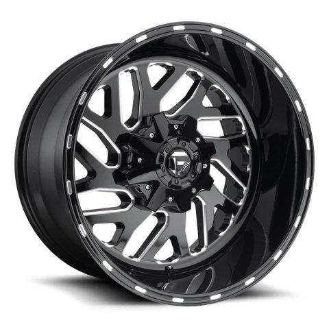 Fuel Off-Road Triton D581 Series Gloss Black Wheels with Milled Accents 24x12 TRITON 24X12 8X6.5 125.2 NBL -44MM