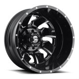 Fuel Off-Road Cleaver D574 Series Gloss Black Dually Wheels with Milled Accents 20x8.25 Wheels, Dualie Rear, Dualie Rear 8x200 NB -3.17/-202 142.2, NB -BLK MIL thumbnail 1