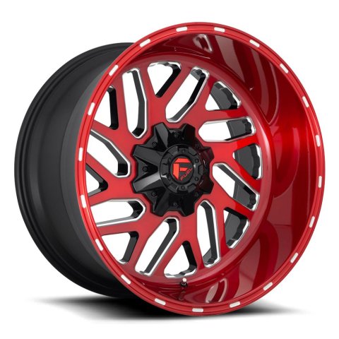 Fuel Off-Road Triton D691 Brushed Candy Red Milled Wheels 22x10 Wheels, D691, 22 x 10, Aluminum, Red, Accents, 6 x 135mm Bolt Pattern, -19mm Offset, 4.750 in. Backspace, Each