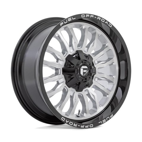 Fuel Off-Road ARC D798 Brushed Silver Wheels with Gloss Black Lip 22x10 22X10 8X180 SLVR-BRSH BLK-LP -18MM