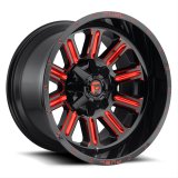 Fuel Off-Road Hardline D621 Series Gloss Black Wheels with Candy Red Accents 20x10 Wheels, Hardline, 8x170 QL 4.75 -18 125.1, QL -Gloss RED thumbnail 2