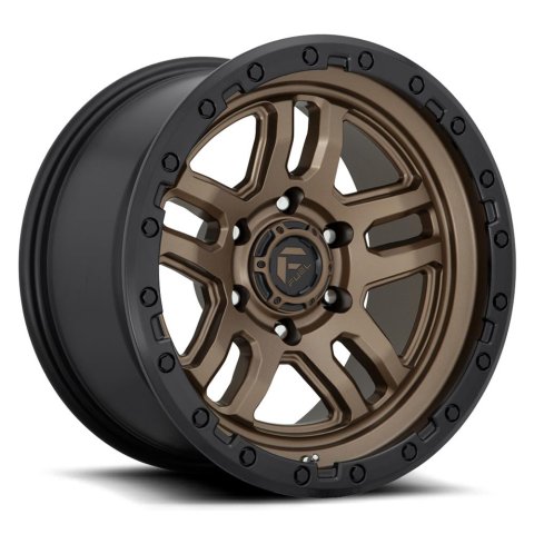Fuel Off-Road Ammo D702 Matte Bronze Wheels with Black Ring 17x9 Wheels, D702, 17 x 9, Aluminum, Bronze, Ring, 5 x 127mm Bolt Pattern, +1mm Offset, 5.040 in. Backspace, Each
