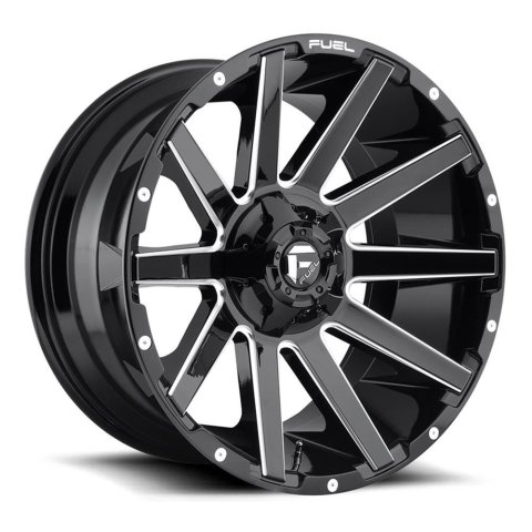 Fuel Off-Road Contra D615 Series Gloss Black Wheels with Milled Accents 24x14 Wheel, Contra, 24 x 14, Black, Accents, 5 x 127mm Bolt Pattern, -75mm Offset, 4.550 in. Backspace, Each thumbnail 1