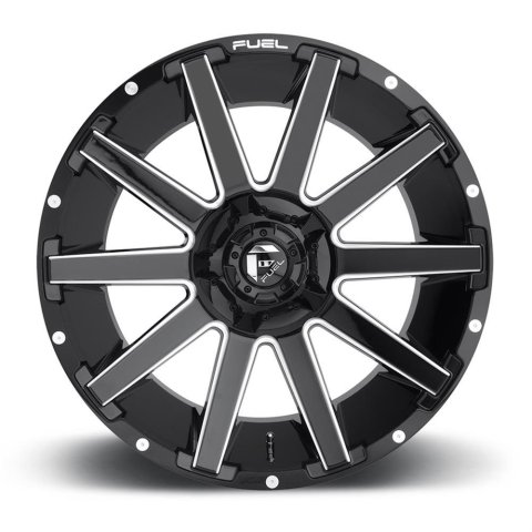 Fuel Off-Road Contra D615 Series Gloss Black Wheels with Milled Accents 24x14 Wheel, Contra, 24 x 14, Black, Accents, 5 x 127mm Bolt Pattern, -75mm Offset, 4.550 in. Backspace, Each thumbnail 2